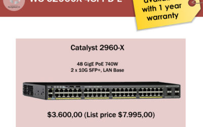 The CISCO Catalyst 2960X series 48 ports LAN Base stackable switch is available now!